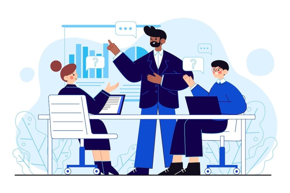 SEO team working related illustration